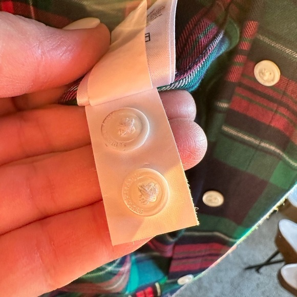 Soft Vineyard vines long Blue Green Red White Button flannel size 10 - Picture 9 of 11